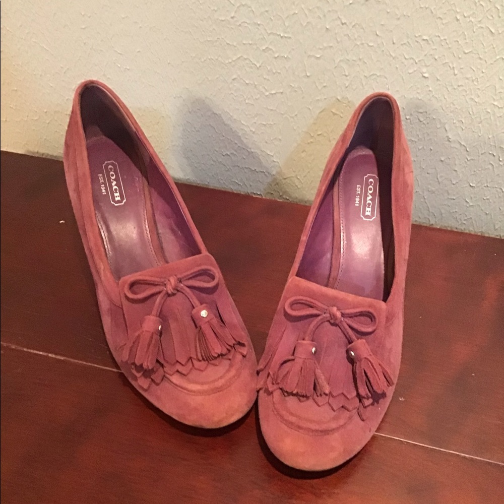 Coach Preppy Rose colored wedges